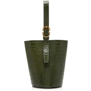 Trademark Small Green Bucket Green Croc-Embossed Bag